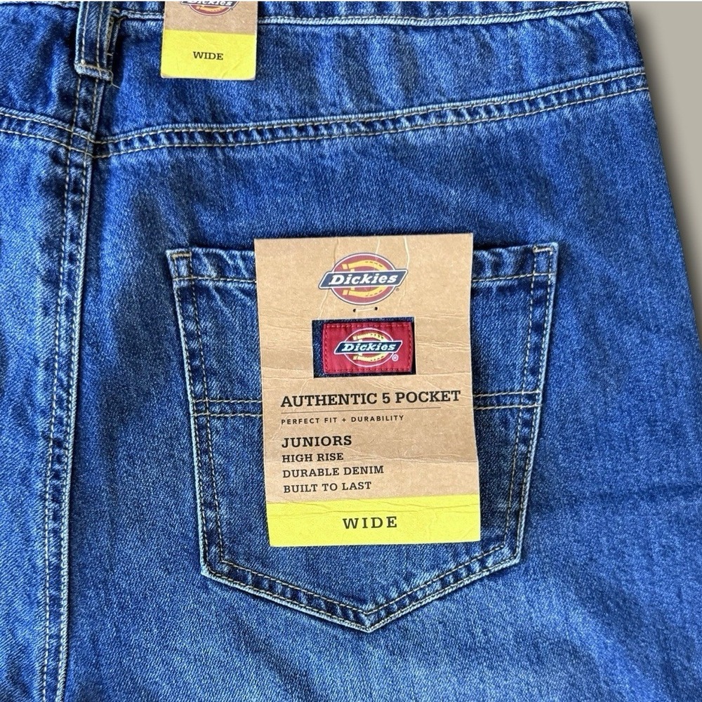 Dickies High Rise Wide Leg Skate Jeans 15/32 Mid Blue NWT Relaxed Streetwear - Picture 4 of 5